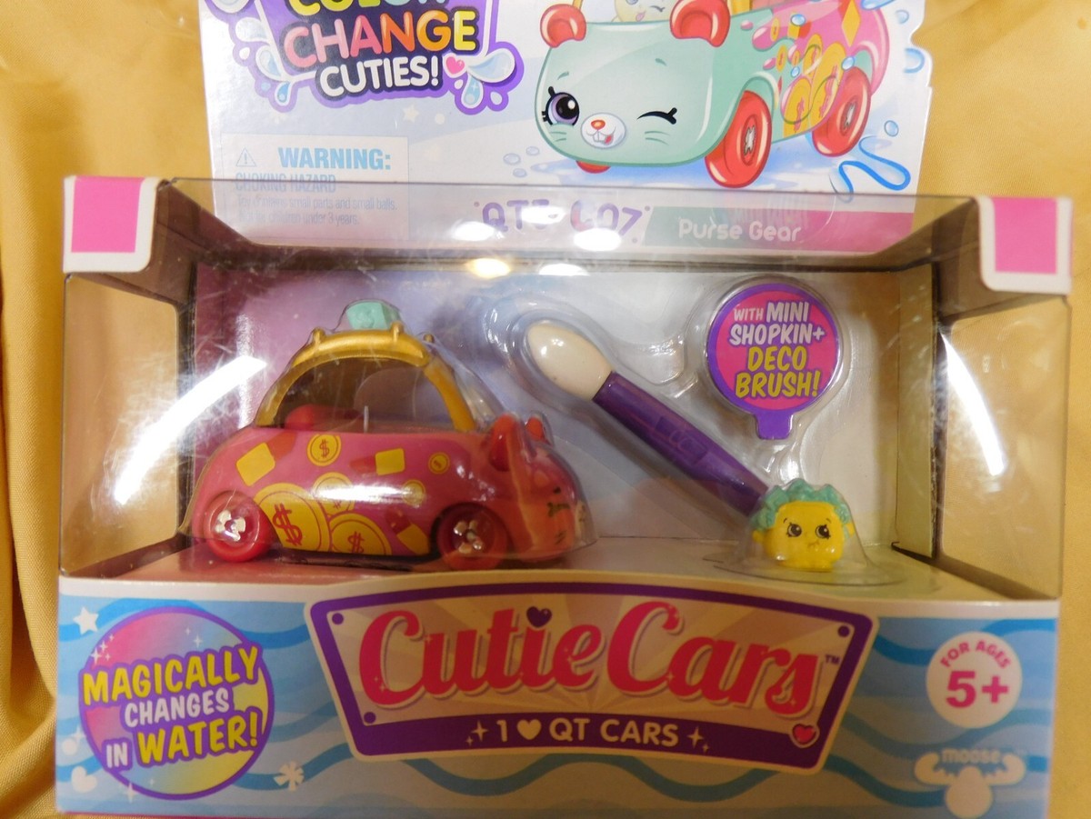 Shopkins Cutie Cars Color Change Cuties! Purse Gear Figure