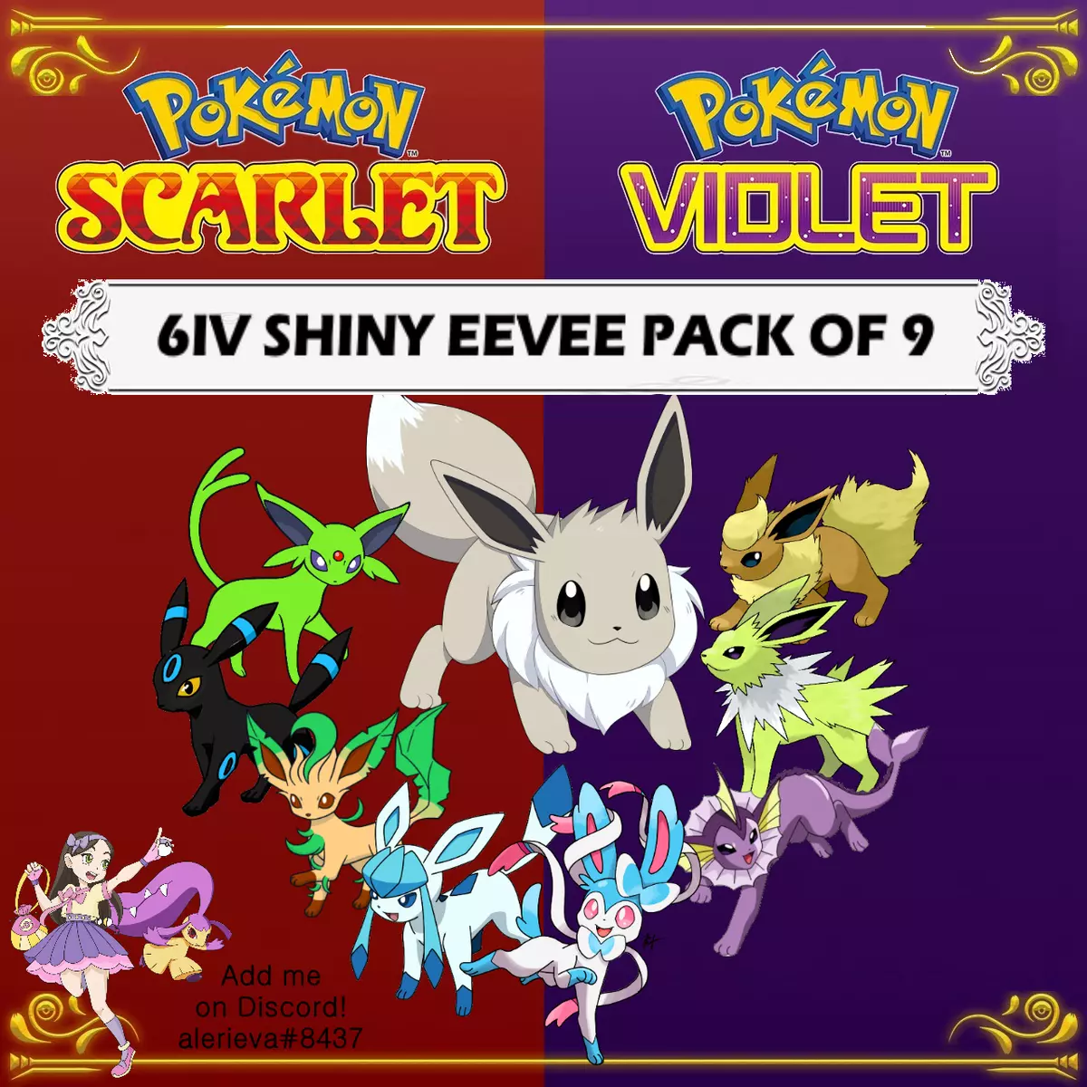 Pokemon Scarlet and Violet Shiny Eevee 6IV-EV Trained