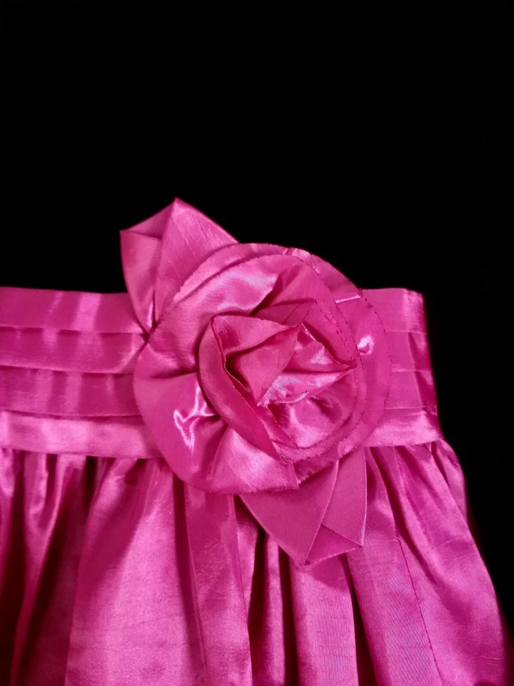 Vestido de inverno Jessica Ann menina tafetá roseta fúcsia, veludo preto, tamanho 5 - Imagem 3 de 4