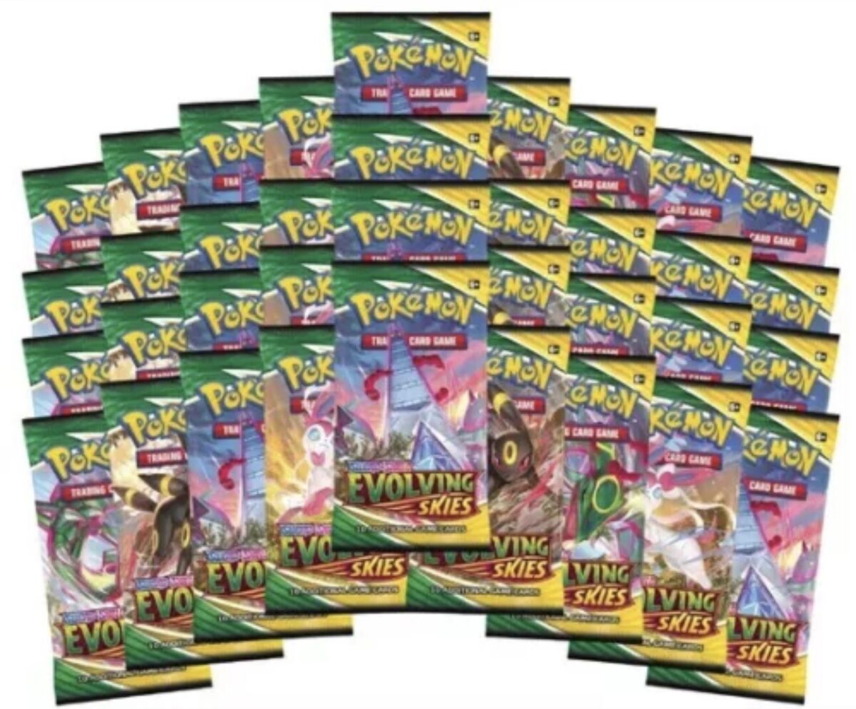 Pokemon TCG Evolving Skies 36 Factory Sealed Booster Packs Pokemon TCG Evolving Skies 36 Factory Sealed Booster Packs