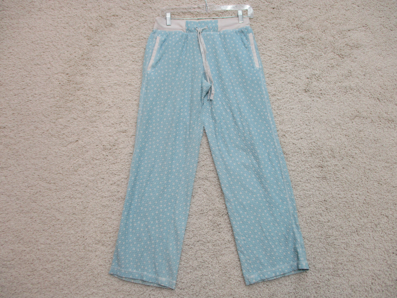 Nautica Pajama Pants Small Adult Blue Polka Dot Bottom Sleepwear Straight Womens