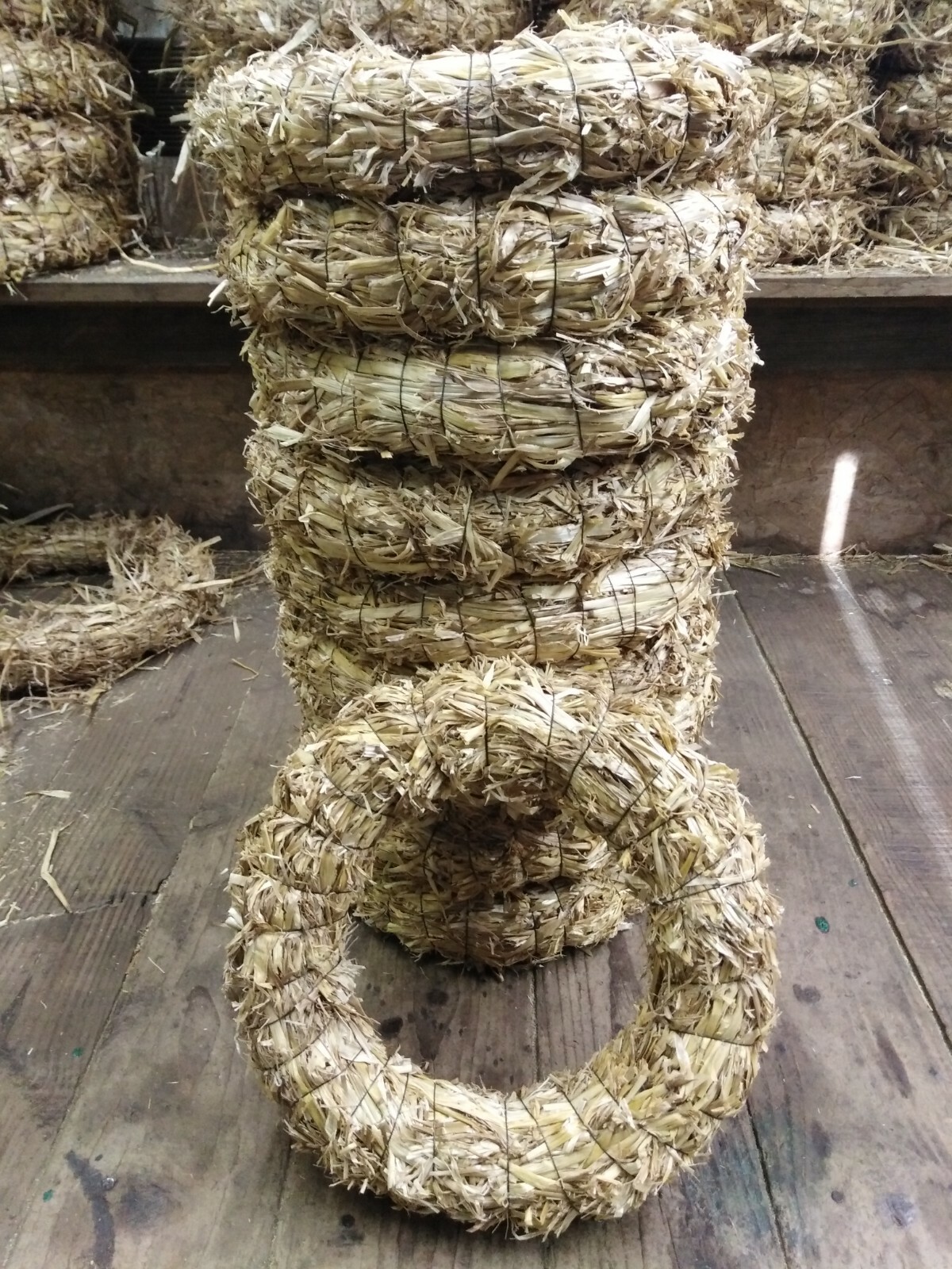 10 x 10"/25cm Straw wreath base on wire ring craft floristry Autumn