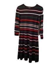 Vince Camuto Striped Knit Dress Size Small 3/4 Length Sleeves