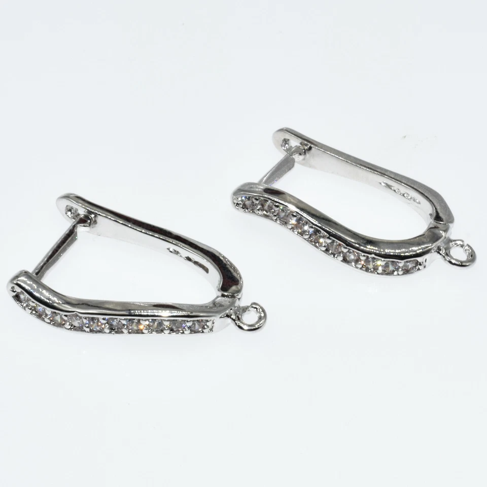 S925 Real Silver 18K Gold Filled Jewelry Earring Findings Pinch Bale Earwires E3 - Image 3 of 4