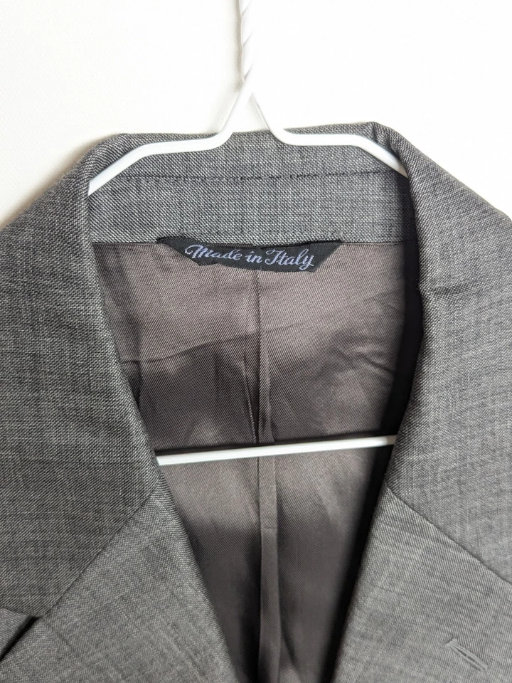 ADOLFO Italy Gray LAGO BLAZER SUIT COAT JACKET Men's 42L 44L - Image 3 of 4