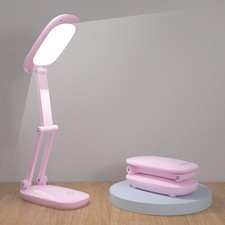 LED Desk Lamp for Office Home Battery Operated Rechargeable Pink
