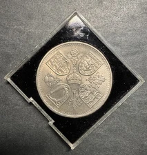 1953 UK GREAT BRITAIN 5 SHILLINGS COIN QUEEN ELIZABETH II CORONATION WITH CASE