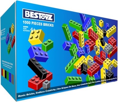 1000 Pieces Building Blocks, Bulk Classic Building Bricks Toy, Big Box of Basic