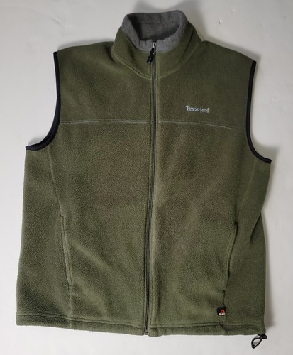 Timberland Mens Full Zip Fleece Vest Green Size Medium - Picture 1 of 8