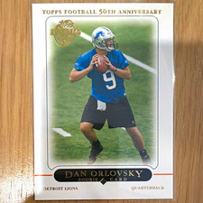 Topps 2005 Dan Orlovsky Rookie #395 Detroit Lions Base Set Football Card. rookie card picture