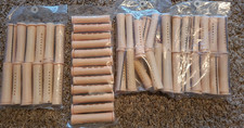 Vtg Lot 48 Professional Perm Rods Cold Wave Peach 5/8" Plastic Curved Elastic