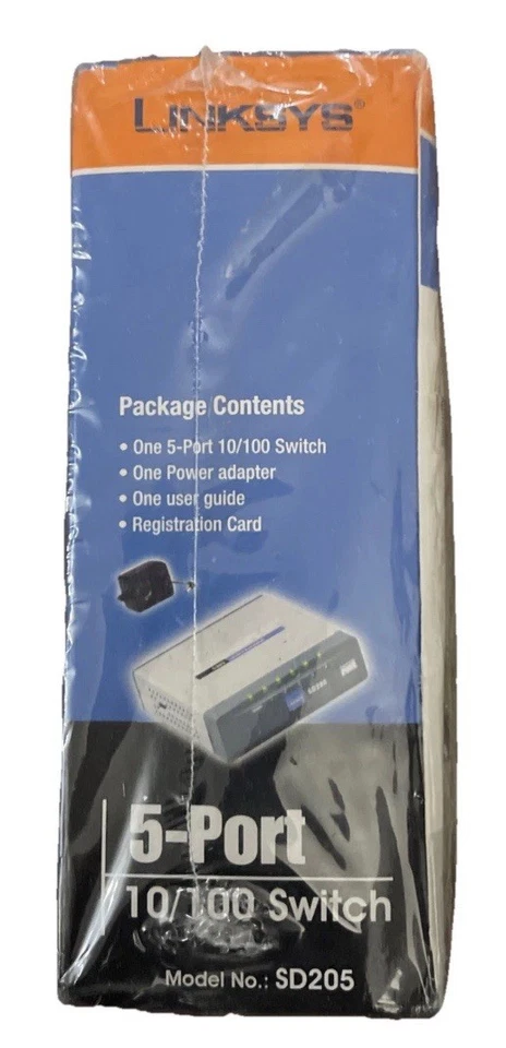 CISCO Linksys SD205 5-Port 10/100 Network Switch w/ Power Supply. New & Sealed - Image 3 of 4