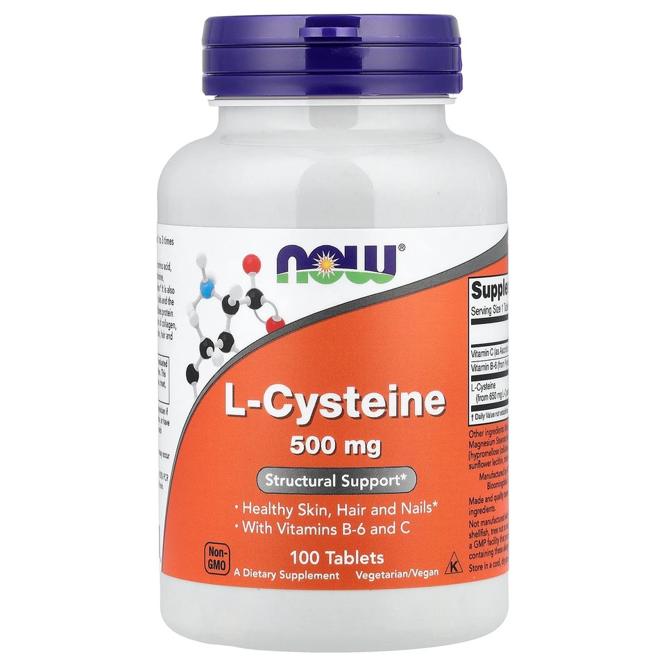 Now Foods L-Cysteine 500 mg 100 Tablets GMP Quality Assured, Kosher