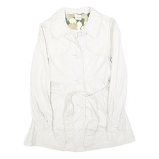 ZARA Veste Boutonnée Femme Blanche En Coton Mélangé Taille S