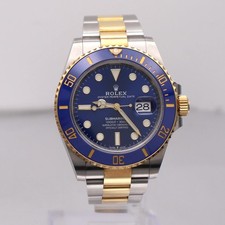 Rolex Submariner 41mm Blue Dial Steel Ceramic 18k Yellow Gold Watch 126613LB