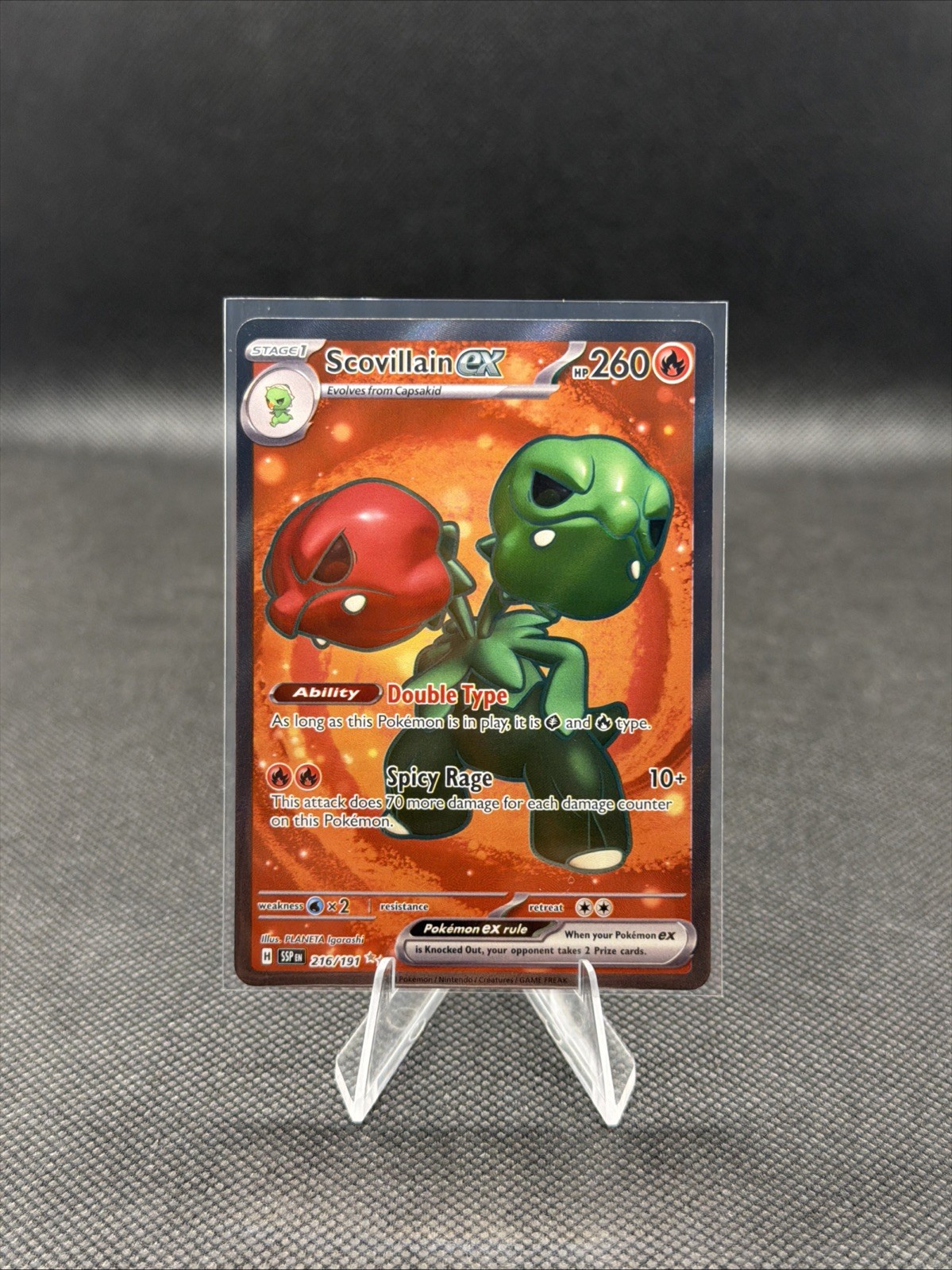 Scovillain EX 216/191 Pokemon SV08: Surging Sparks Ultra Rare Holo Full Art