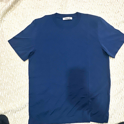 CDLP Blue Lyocell Cotton Knit Logo Short Sleeve Crew Neck T-Shirt Men's S