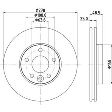 HELLA Bremsscheiben vorne Ø278 mm für Volvo V40 Schrägheck Kasten/Schrägheck