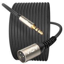 XLR to 3.5MM Cable 10 FT, Unbalanced Aux Male to XLR Male Cord, 1/8 Inch to M...