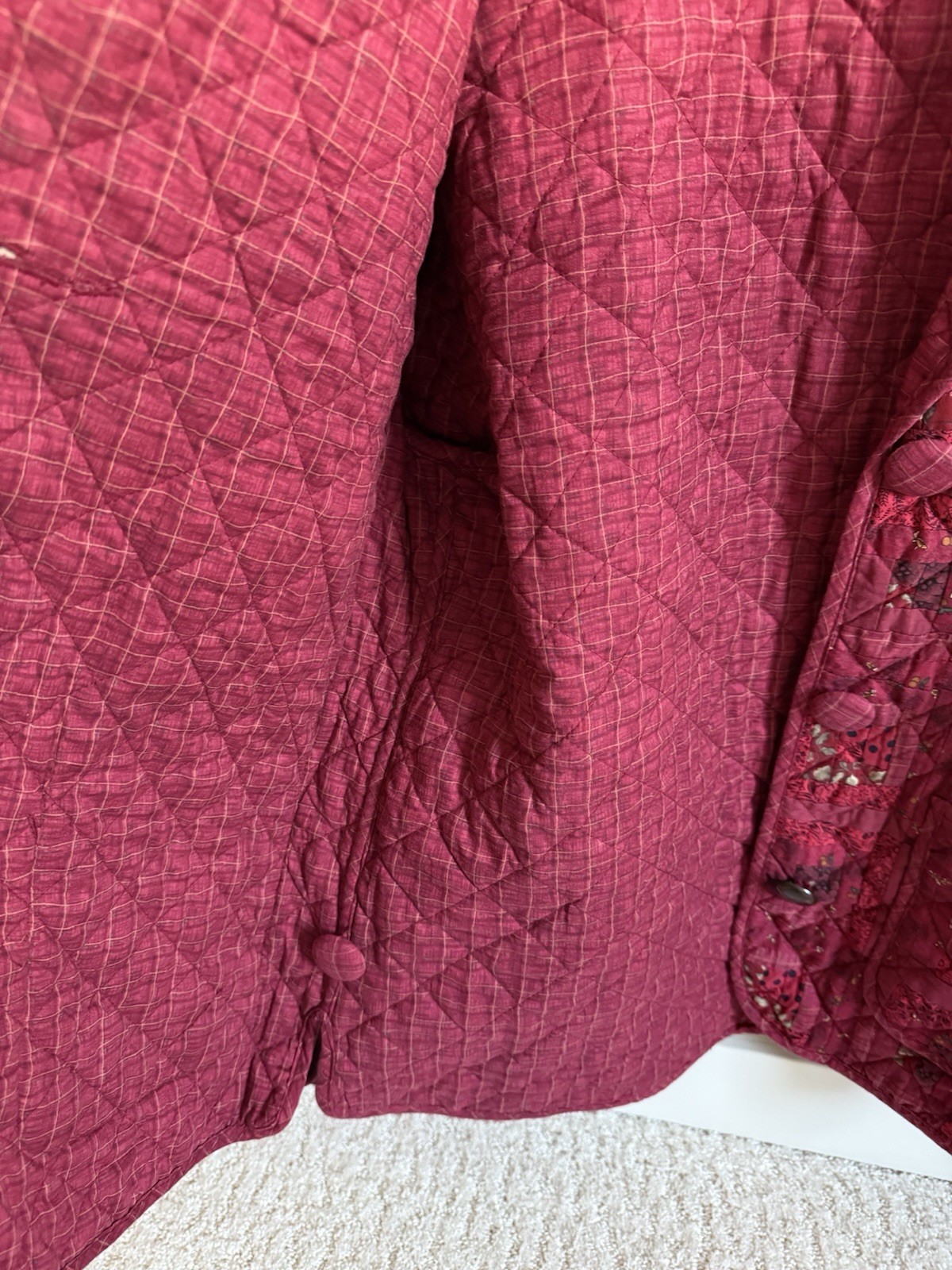 Donna Sharp Rich Red Quilted Patchwork Art-to-Wea… - image 3