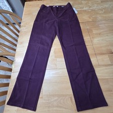 Nine West Heidi Pull On Straight Pants Womens 6 NWT Burgundy Stretch Casual