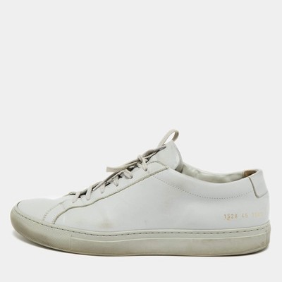 Common Projects Achilles Size 45 Grey Leather Lace Up Sneakers