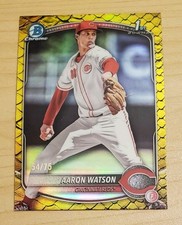 2025 Bowman Draft Chrome Aaron Watson #BDC-193 Yellow Reptilian Refractor /75 RC