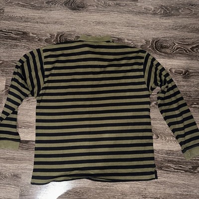 Vintage Karl Kani Polo Shirt Men M Black Green Stripe Y2K 90s Long