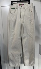 Empyre Corduroy Pants Womens 0 White Straight Leg High Rise Zip Fly Tori
