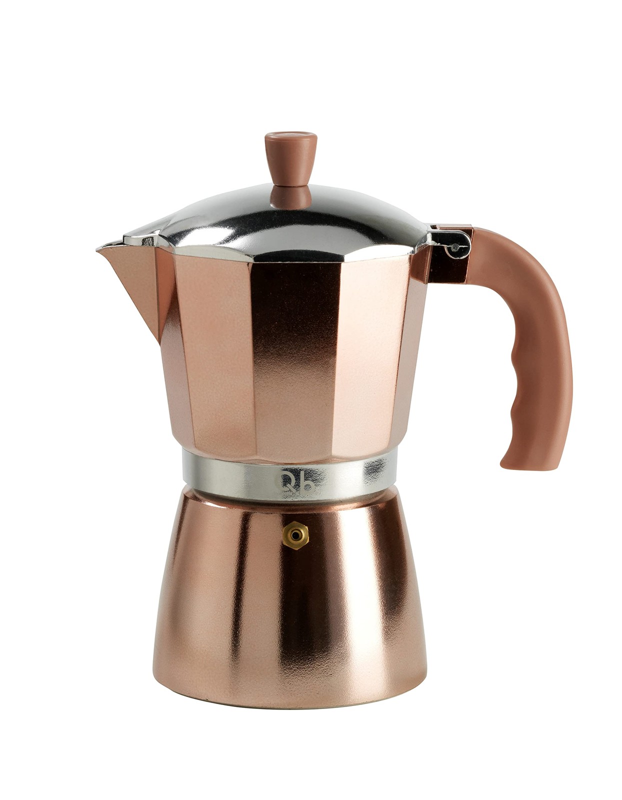 Offerta Moka 6 Tazze Mopita Fluo - Caffettiera Alluminio Oro Rosa Q.b.