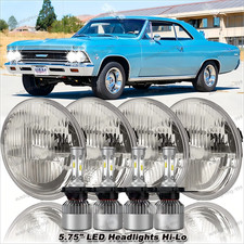 4pcs 5.75 5-34 For 1964-1970 Chevy Chevelle Led Headlights Hilo Beam