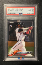 2018 Topps Chrome Ronald Acuna Jr. #193 Rookie Card PSA 10 Gem Mint (RC) Braves. rookie card picture