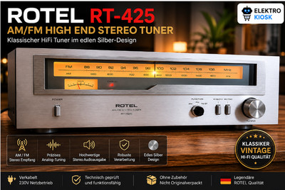 Rotel RT-425 | AM/FM Stereo Tuner | HiFi Audio Tuner Silber | Vintage Receiver