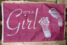 Gender Reveal Baby Flag FREE SHIP It  s A Girl Parent Pregnant Party USA Sign 3x5