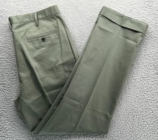  65 New Lands' End Men's Traditional Fit No Iron Chino Pants Green 34x32