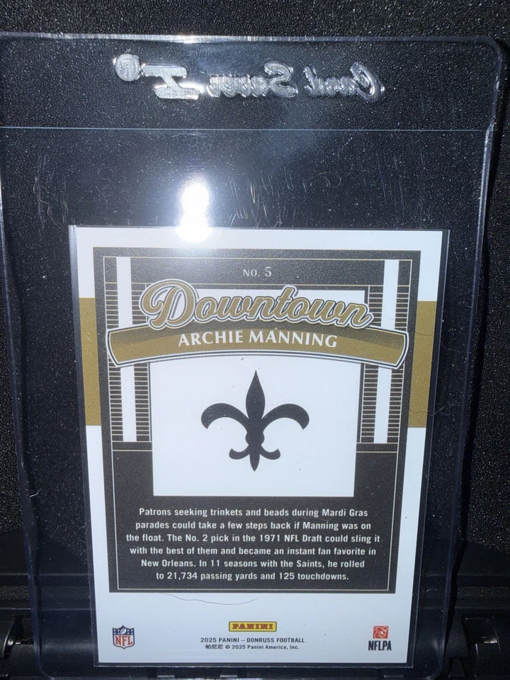 Panini Donruss Downtown Archie Manning #5 2025 estuche Hit SSP Foto 2 de 2