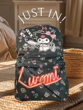 Hello Kitty Sanrio KUROMI 10.5in Backpack Adjustable Straps Zipper Pocket NWT 