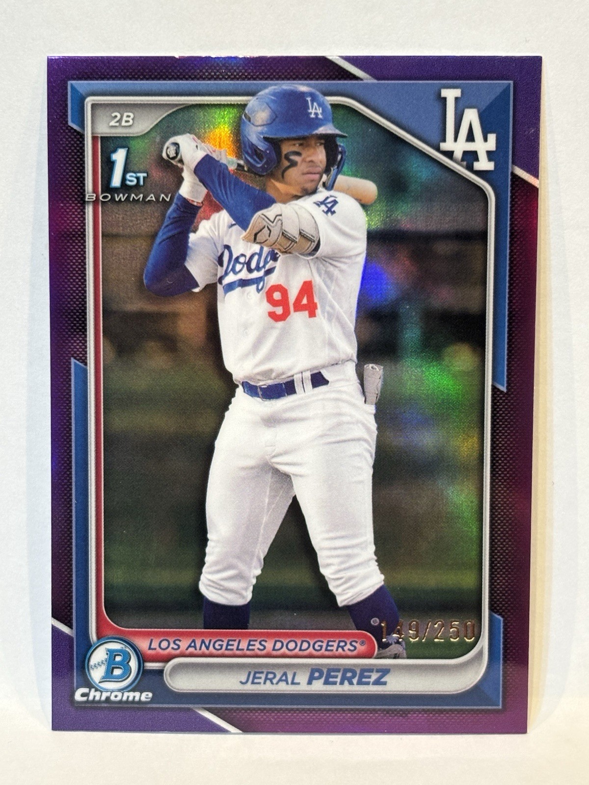 2024 Bowman Chrome - Prospects Jeral Perez #BCP-158 Purple Refractor /250 (RC)