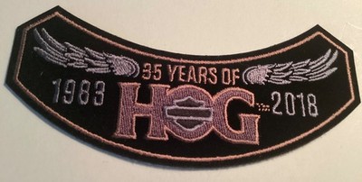 Harley Davidson Owners Group HOG 2018 Member 35 Years Rocker Patch Small NOS