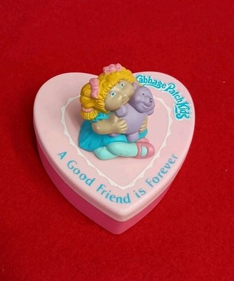 1984 Cabbage Patch Kids Vintage Heart Trinket Box ''A GOOD FRIEND IS FOREVER'' 4''