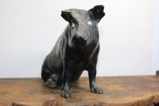 Banco grande vintage antiguo pesado de hierro fundido cerdo cerdo alambique 7" de alto x 13" de largo 8 libras