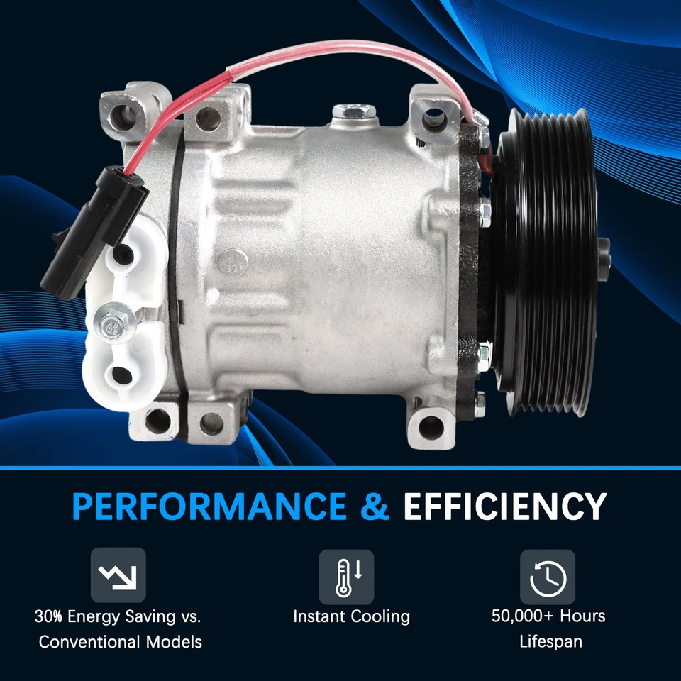 Compresor de aire acondicionado apto para GMC YUKON 2001 2002 2003-2007 2008 2009 6,0 L 5,3 L 4,8 L Foto 4 de 4