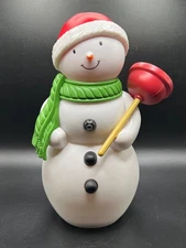 Hallmark JOLLY IN THE JOHN Snowman with Plunger & Sound Motion Activated, Tested