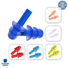 Kids & Adults Reusable Silicone Ear Plugs &ndash; Noise Canceling, Waterproof, 6 As...