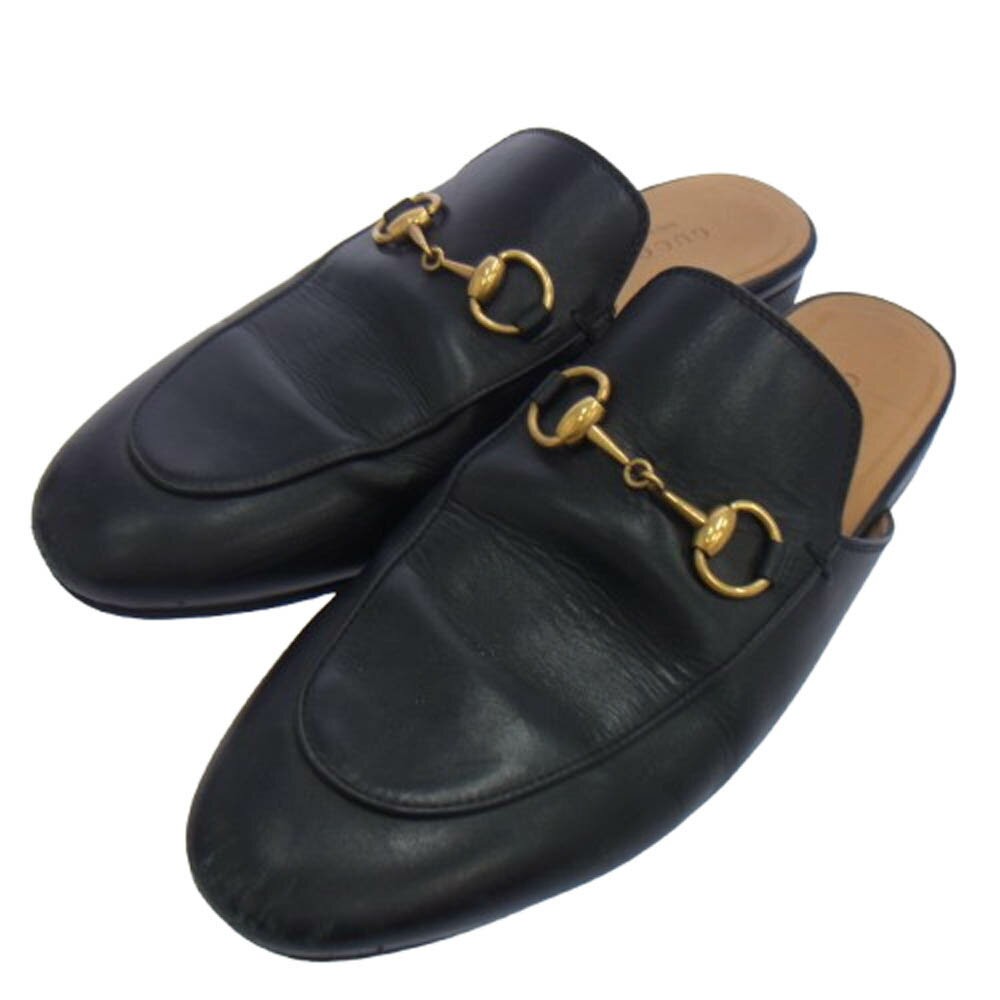 GUCCI Sandals Shoes Horse bit EU 37.0 US 7.0 Leather Black Authentic thumbnail 22