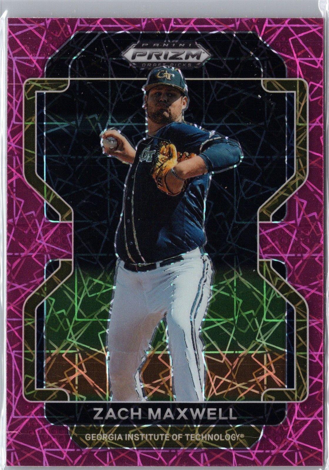 2022 Panini Prizm Draft Picks #PDP183 Zach Maxwell Neon Pink Velocity