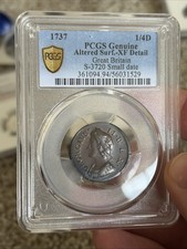 1737 Great Britain 1/4D PCGS XF Details