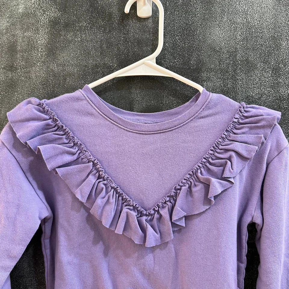 Suéter con Volantes Púrpura Tea Collection, En muy buen estado, Talla 7 (7C) Foto 3 de 4