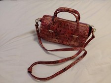 Brahmin CLAIRE Pink Melbourne Leather Barrel ...