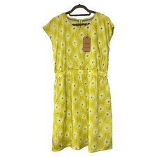 BNWT Brakeburn Yellow Allium Woven Dress Womens UK 14 Floral 100% Cotton Holiday